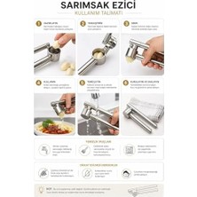Vuralsin38 Pratik Metal Sarımsak Ezici Ergonomik Saplı Güçlü Sıkım Kolay Temizlenir Dayanıklı Mutfak Tipi Sarımsak Presi Sarımsak Öğütücü Ezme Aparatı Ev ve Profesyonel Kullanıma Uygun