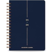 Vuralsin38 2025-2026 A5 Spiralli 16 Aylık Akademik Ajanda - Lacivert