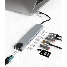 Vuralsin38 Raca, Type-C 8in1 HDMI Çok Fonksiyonlu USB 3.0, Station, Tf-T, Sd, Usb2.0, Hdmı, Usb-C, Pd,,