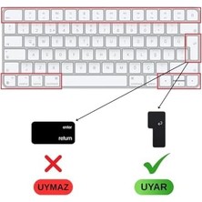 Vuralsin38 Keyboard 3 ile Uyumlu Klavye Koruyucu A2449 A2450 A3118 A3203, Id Uyumlu, Silikon 0.3 mm Ultra Ince, Yıkanabilir, Toz-Sıvı Koruma, Sessiz Yazım Şeffaf