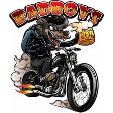 Vuralsin38 Usta Bad Boys Motorcu 00271 Renkli 12X10 cm