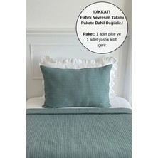 Pamuka Pike Takımı Tek Kişilik Örgü Desen-Indigo Mavi