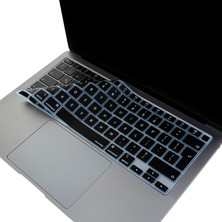 Vuralsin38 Uk Ingilizce Klavye Koruyucu Silikon MacBook Air 13 Retina 2020 ile Uyumlu | Iso Ters L Enter | A2179 A2337 M1 Siyah