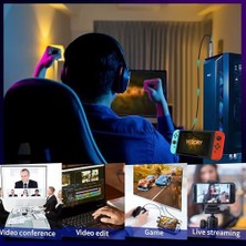 Vuralsin38 4K USB 3.0 Video Capture Görüntü Yakalama Adaptörü USB 4K 1080P Akış Öğretim Video Konferans Veya Canlı Yayın Için Oyun Yakalama Kartı (Hdmı Aktarma Için Kullanılmaz)