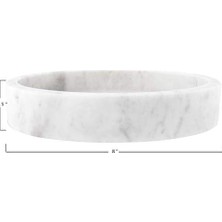Vuralsin38 Co-Op DF2369 20,32 cm Yuvarlak Oymalı Mermer Tepsisi, Beyaz
