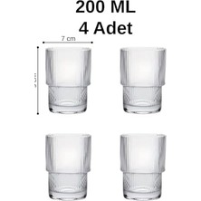 Vuralsin38 Life 4 Adet 200 ml Origami Stil Dayanıklı Borosilikat Cam Su Meşrubat Kahve Bardağı MIT1198