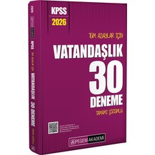 Pegem Akademi Yayıncılık 2026 KPSS Tüm Adaylar İçin Vatandaşlık 30 Deneme Tamamı Çözümlü
