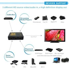Vuralsin38 Yeni Nesil Tv Için HDMI Çoklayıcı 3 Port 4K Kumandalı Kullanımı ve Kurulumu Kolayultra Hd HDMI Switch Splitter Kablo Dahil Değildir 3 PORT4KHDMI