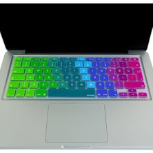 Vuralsin38 MacBook Klavye Koruyucu Türkçe Q Silikon Uyumlu Desenli Air 13 Inç A1466 A1369 Pro 13 Inç A1502 A1425 Pro 15 Inç A1398 A1286 Pro 17 Inç A1297 Pembe Yeşil
