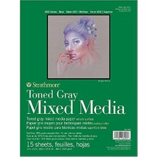 Vuralsin38 Toned Gray Mixed Media, 400'LÜ Serisi, Gri, Geri Dönüştürülmüş Karışık Medya Kağıdı, 300 G/m², Kısa Tarafı Yapıştırılmış Blok, 23 x 31 Cm, Gri, 15 Yaprak