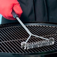 Paslanmaz Çelik Izgara Temizleme Fırçası, Barbekü & Mangal Tel Izgara Temizleyici Fırça, Bbq Sonrası Kolay Temizlik Için Tel Izgara Temizlik Fırçası