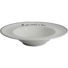 Porland Hope Düz Sade Porselen Çukur Tabak 26 cm Yuvarlak Şekil ile Şık Tasarım
