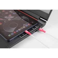 Vuralsin38 USB A-C Hızlı Şarj Kablosu (Beyaz + Beyaz/pembe Uç) (150 Cm)