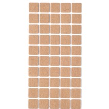 Kahverengi 50 Adet Yapışkanlı, Masa, Koltuk Altı Parke Koruma Keçesi, Kare, 2 x 2 cm