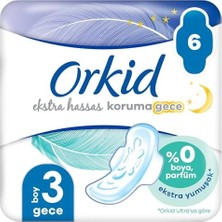 Orkid Hassas Koruma (Boy 3) Gece 6lı Hijyenik Ped
