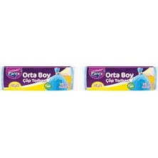 Orta Boy Çöp Torbası 55X60CM 15'li 2li Paket