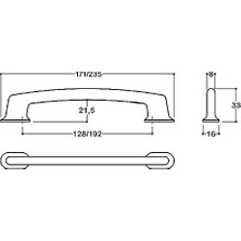 Altın Rengi 128 mm Modern Kulp