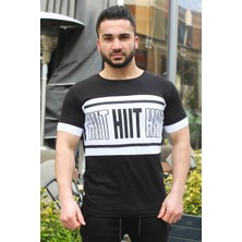 Madmext Bisiklet Yaka Siyah T-Shirt 3019