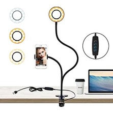 Vuralsin38 LED Ring Light Youtuber Makyaj Akrobat LED Halka Işık Kuaför, Halka Video Işığı, Canlı Aramalar Için Işık Kaynağı Lamba,telefon Tutuculu Stand Işıklı, Işık Desteği Sarı Beyaz Gün Işığı Jd-01