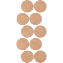 Kahverengi 10 Adet Yapışkanlı, Masa, Koltuk Altı Parke Koruma Keçesi, Yuvarlak, 4,5 cm