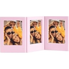Vuralsin38 Mini Film Uyumlu Pembe 3'lü Mıknatıslı Fotoğraf Çerçeve Seti
