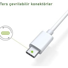 Vuralsin38 USB Type-C 3A Hızlı Şarj ve Data Kablosu Beyaz 1 Metre