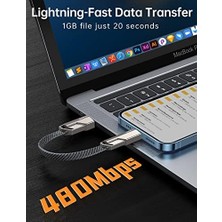 Vuralsin38 4'ü 1 Arada USB C Kablosu [45W Hızlı Şarj ve Veri Senkronizasyonu] Düz Örgülü USB C - USB C Şarj Kablosu L/tip C/usb A Çoklu Bağlantı Noktaları iPad MacBook Için - 1ft (Shezı
