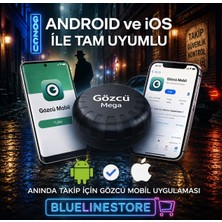 Blueline Store Mega Takip Cihazı Ios Android Uyumlu Motor Araç Taşıt Gps Cihazı Su Geçirmez (5-10 Dakika Aralıklı)