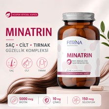 Fıtrina Minatrin Biotin Çinko Selenyum İçeren Cam Şişe 60 Kapsül Takviye Edici Gıda
