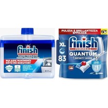 Bulaşık Makinesi Temizleyicisi (1 x 250 Ml) ve Finish Quantum 83 Kapsül Bulaşık Makinesi Deterjanı Tableti (1 x 83 Kapsül)