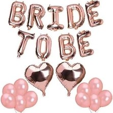 Vuralsin38 Bride To Be Folyo Balon Seti - Bekarlığa Veda Bride Partisi Balon Süsleme Rose Büyük