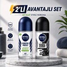 Nivea Men Roll-On Deodorant 2’li Avantajlı Set 50 ml + 50 ml Sensitive Protect & Black White