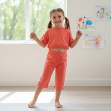 Bonbon Çocuk Pamuklu Beli Lastikli Crop 2'li Takım CB1019