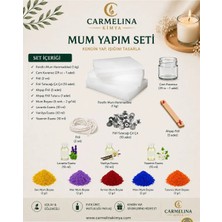 Carmelina Başlangıç Mum Yapim Setleri, Parafin- Mum Boyalari, Mum Esanlari- Ahsap Fitil- Çıt Çıt- Kavonoz