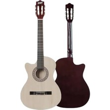 Die Grup Midex CG-395NT Natural Renk Kesik Klasik Gitar 4/4 Yetişkin Boy Sap Ayarlı Full Set