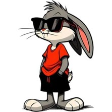 Die Grup Bugs Bunny Sticker 14 x 9,5 cm Araba Laptop Oto Motor Çok Renkli, QA789569010