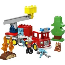 Die Grup LEGO Duplo Kasabası Hortumlu Itfaiye Aracı ve Itfaiyeci 10473-2 Yaş ve Üzeri Çocuklar Için Itfaiyeci Figürü, Sincap, Balta ve Anahtar Içeren Eğitici Oyuncak Yapım Seti, Hediye Fikri (28 Parça)