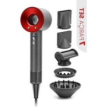Die Grup Ionizerpro 5 Başlıklı Iyonizerli Plazma Saç Kurutma Makinesi 2300W – Hızlı Kurutma, 4x Iyon Bakım, Soğuk Hava, 3 Isı 2 Hız Ayarlı Profesyonel Fön Makinesi, Askı Aparatı Dahil 2026 Model (Kırmızı)