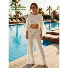 Trend Nexus Şifon Kumaş Transparan Ikili Plaj Takımı