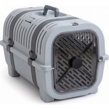 Die Grup Orret Home Kedi Taşıma Çantası Plastik Kafes Kilitlenebilir Kapaklı Havalı Taşıma Kabı Kedi Köpek Taşıma Box Güvenli Pet Taşıma Kafesi Seyahat Çantası (Açık-Koyu Gri)