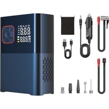 Die Grup 6000MAH LED Işıklı Çantalı Powerbank Özellikli Şarjlı ve Kablolu DC12V Araç Motor Bisiklet Top Lastik Şişirme Hava Kompresörü 130W