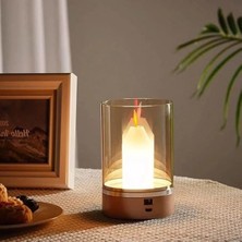 Die Grup Hareket Sensörlü, Dim Edilebilir, Mum Efektli Günışığı Rengi Şarjlı Masa Lambası Cata, CT-8432          [enerji Sınıfı A]