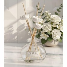 Die Grup Beyaz Çiçekler Seramik Taş Çiçekli Çubuklu Oda Kokusu White Flowers 80 ml