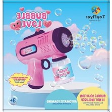 Die Grup Maytoys Pilli Köpük Tabancası Otomatik Baloncuk Makinesi Köpük Baloncuklu Işıklı Pilli Tabanca –pembe