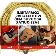 Die Grup Deluxe Serisi Gitar Enstrüman Kablosu, 4,5 M, Düz/açılı, Siyah-Beyaz Tüvit