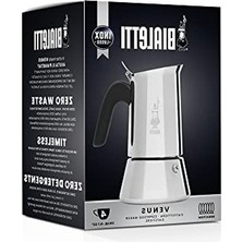 Die Grup Bialetti - Venus: 4 Cups Ocak Üstü Espresso Pişirici - 170ML - Gümüş Renk - Paslanmaz Çelik Gövde - Patentli Güvenlik Valfi - Tüm Ocak Türleri Için Uygundur (Indüksiyon Dahil)          [enerji Sınıfı A+]