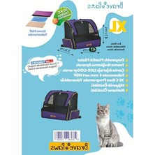 Die Grup Brave Paws Kedi ve Köpekler Için Piramit Xl Taşıma Çantası - Geniş Alan Havalandırmalı Seyahat Çantası - Mor Renk - Jelli Pedli