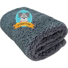 Die Grup Beylini Kedi Köpek Battaniyesi Premium Peluş Evcil Hayvan Uyku Battaniyesi Yıkanabilir Gri (80X100)
