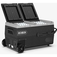 Die Grup Iceco K95D 12/24VOLT 95 Litre Akülü/kablolu/çift Bölmeli Kompresörlü Tekerlekli Outdoor Oto Buzdolabı/dondurucu (Akü Dahil Değildir)
