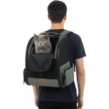 Die Grup Pugalo Airmove Premium Kedi Köpek Taşıma Çantası, Silinebilir, Yırtılmaz Fileli, Bükülmez Gövde, Sırt Çantası Tipi (Gri)